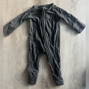 Dark Gray Little Sleepies Lunaluxe Cozy Zippy Baby Pajamas - Size Newborn